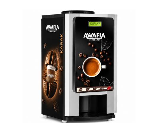 ATLANTIC coffee vending machine by Awafia with black and silver finish